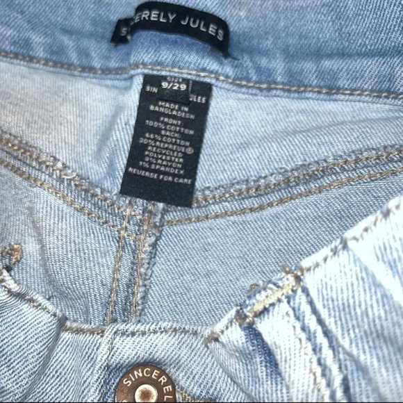Jean Shorts Sincerely Jules super hi rise mom shorts size 9/29 - Picture 3 of 4